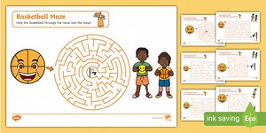 Basketball Maze Activity Worksheets
