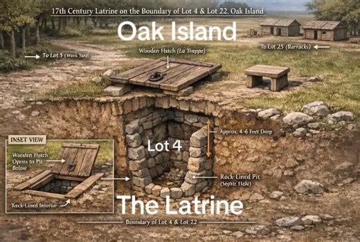 Oak Island’s “hatch” was not a treasure entry but a latrine pit, used by workers living near Lots 5 and 25. It had a simple cover, no building, and was emptied or rotated when full. Its placement was logistically perfect for seasonal crews. Zena Halpern misrepresented the map date for narrative effect; linguistic and functional evidence point to 17th-century French activity. #spentoakislandnovel #jeraldleeharrah #oakislandonesystem #historymysterypuzzle #lot25commandpost
