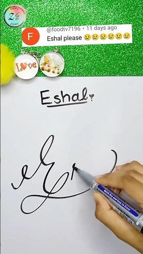 Eshal name|Stylish Handwriting tutorial✍🏻I ‪@ZippyZE‬💞💝 Subscribe💝