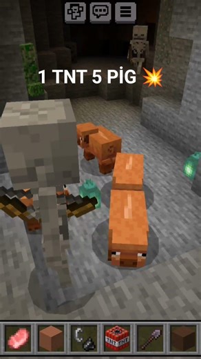 Minecraft 1 TNT 5 PİG 💥 #shorts