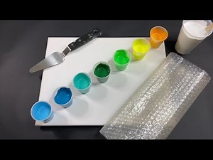 Acrylic Pouring: Bubble Wrap Rotation Pour- Unique Fluid Art