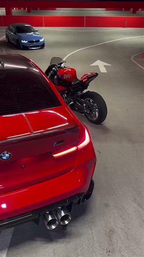 The BMW S 1000 RR and BMW M3 Competition Sedan