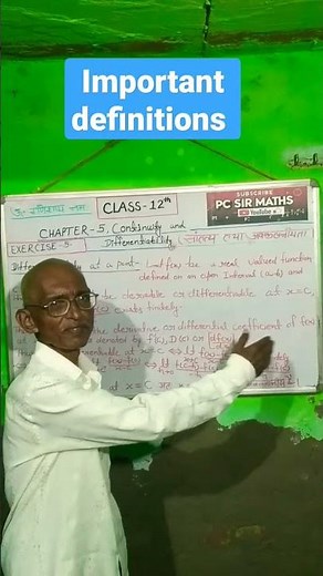 Class 12 maths Chapter 5 Continuity and Differentiability important definitions of Differentiability