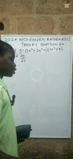 2024 NECO General Mathematics (Theory) – Q5a Solve it before watching 👀✍️ Follow for more NECO Maths revision and exam tips 📘✨ #neco2024 #examprep #calculus #differentiation #contentcreator