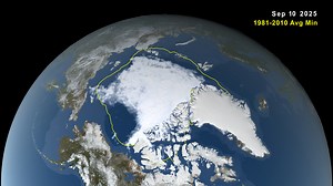NASA Scientific Visualization Studio | Arctic Sea Ice Minimum 2025