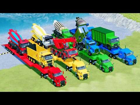 NEW ARENA CHALLENGE – Hauling Colorful Trailer Trucks & Mixer Trucks! FS22 MAN MACK SCANIA VOLVO