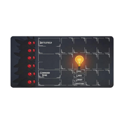 Ghibli Inspired Soot Sprites Playmat - Black Bunny Chain Command Zone Gaming Mat - Etsy