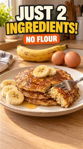 1 Banana + 2 Eggs = Pancakes?! 🍌🥞 No Flour Needed!