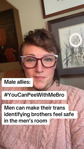 262 reactions · 26 shares | Male allies: Join the fight! Let your feminized brothers know that they’re safe in the men’s room with you. Use the hashtag #YouCanPeeWithMeBro There is zero evidence that trans identifying men are unsafe in men’s bathrooms and locker rooms. If you see one of your brothers making excuses for why he is allowed to violate women and girls’ boundaries and privacy, please comment on his post with the hashtag #YouCanPeeWithMeBro | Amy E. Sousa | Facebook