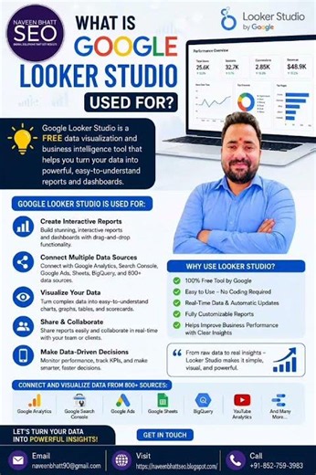 What is Google Looker Studio Used for | Naveen Bhatt SEO