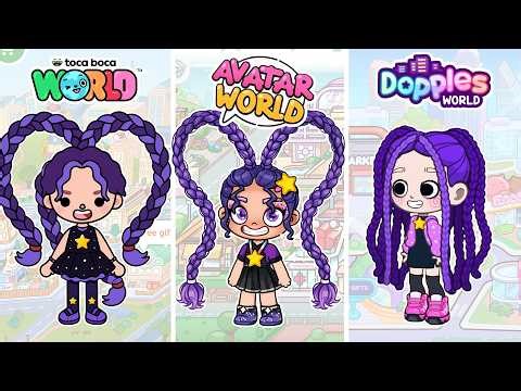😱 LILY LOVE BRAIDS in 3 GAMES?! Avatar World, Toca Boca & Dopples 🌍 PAZU
