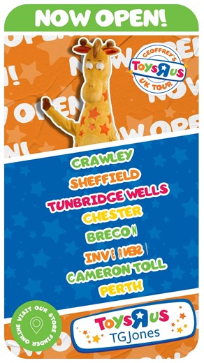 Even more ToysRUs stores are now open across the UK 🎉 Today we have opened new locations inside selected TGJones and Hobbycraft stores! You can now find us in Stevenage and Orpington inside Hobbycraft, with our full range of toys and games ready to explore. We have also opened new TGJones locations in Crawley, Sheffield, Tunbridge Wells, Chester, Brecon, Inverness, Cameron Toll and Perth 🎈 Pop in to discover our latest in store ranges and bring playtime to life 🌈 #ToysRUsTGJones #ToysRUsHobby