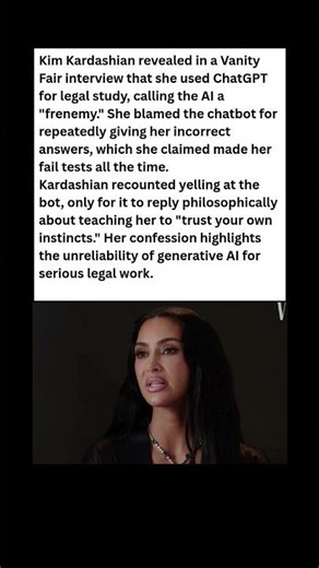 KIM K. VS. CHATGPT! 🤖 She Blames AI for Failing Her Law Exams! #celebrity #news #shorts