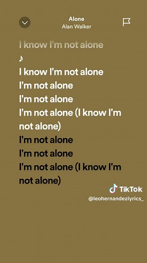 Alone?😩 #alanwalker #alone #leohernandezlyrics_ #spotify #musiclyrics #songlyrics #fypシ #fyp #foryou #trending #tiktok