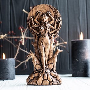 Hecate Statue for Altar – Hekate Greek Goddess of Magic With Hecate Key, Mystical Wicca Statue for Witches Shadow Work and Sacred Altar Kit - Etsy