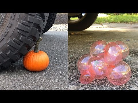 RUNNING OVER CRUNGCHY and SOFT THINGS With a CAR ! (Very satisfying and Relaxing)