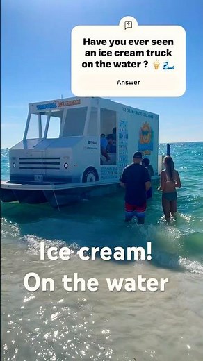 Ice cream truck on the water ! #travel #beach #icecream #gulfofmexico