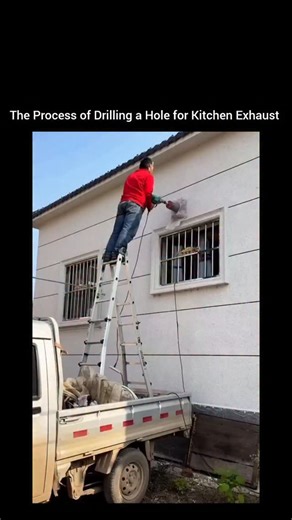 Industrial Gadgets | This video shows the complete process of drilling a hole for a kitchen exhaust system, a critical step to ensure proper ventilation and... | Instagram
