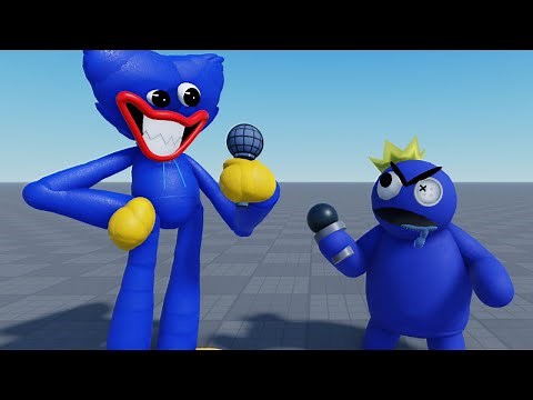 Huggy Wuggy Vs Short Blue (Full Song) Rainbow Friends FNF Mod