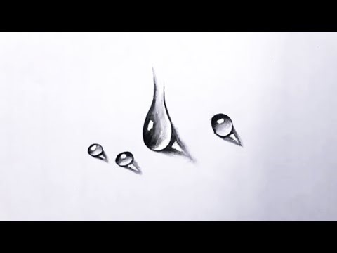 Water Drop Drawing 💧 | Easy 3D Water Drop Drawing | Step by Step Drawing Tutorial