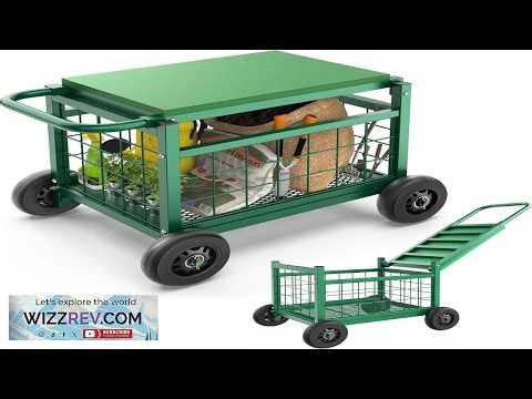 FLINTER Rolling Garden Work Seat with Wheels Upgraded Heavy Duty Gardenning Cart
