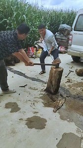 Axe Splitting Wood: The Most Awkward Moment Ever! 🪓 #axe #wood #fail | Xiao Chen