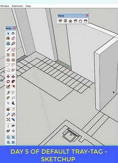 DAY 5 OF DEFAULT TRAY TAG in SKETCHUP #shorts