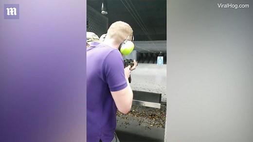 Scary moment AK-47 gets stuck on full auto at shooting range