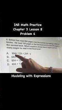 IAR Math Practice Chapter 3 Lesson 8 Problem 4 Modeling with Expressions