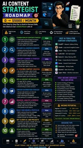 AI Content Strategist Roadmap: From $0 to $5,000/Month 🚀 (Complete Beginner Guide 2026)