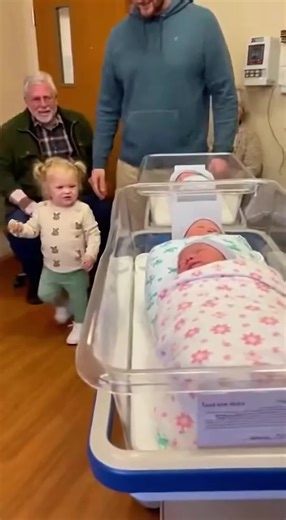 Toddler meeting newborn 🥰 #baby #toddler #newborn #cute #adorable