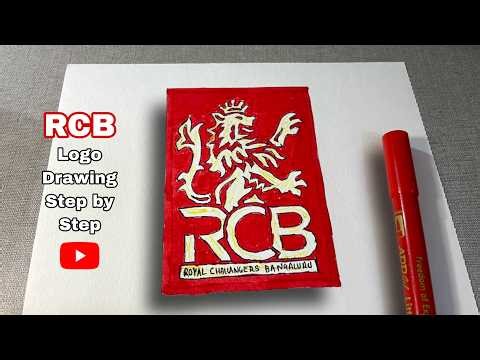 RCB❤️ LOGO DRAWING EASY | step by step | IPL 2026 #cricket #art #drawing #viratkohli
