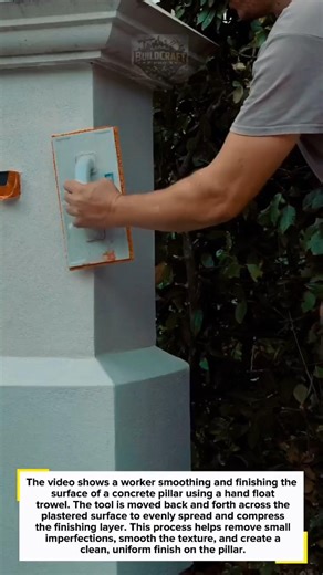 Smooth Concrete Pillar Finish with Hand Float Trowel #construction #masonry #shorts