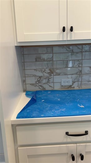 Backsplash with 3x12 nova microban gloss tile