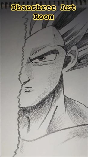 HOW TO DRAW GOKU FACE ✍️🔥 | Dark Shading Drawing Tutorial#drawing #shortsfeed #art #anime #sketch