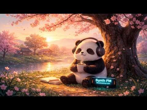 Morning Coffee Radio ☕🐼 Peach Tree Vibes – Chill Lo-Fi Beats & Soft Sunrise Energy | Synth FM