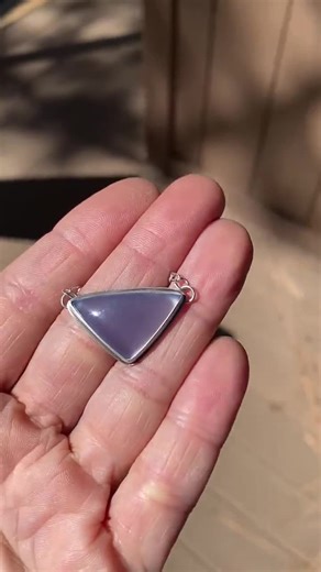 Triangle Blue Chalcedony and Recycled Sterling Silver Necklace With 18" Chain - Etsy