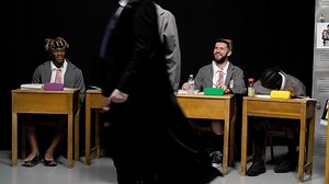 Probably what Harry really said in the "SIDEMAN GO BACK TO SCHOOL" video