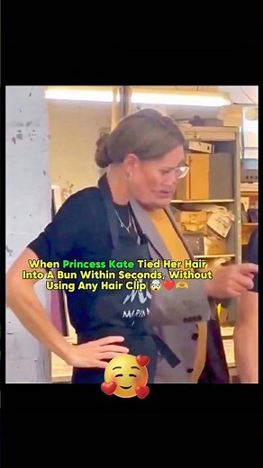 When Princess Kate Tied Her Hair Into A Bun Without Using Any Hair Clip. #katemiddleton #shorts