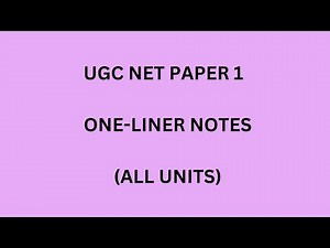 UGC NET Paper 1 | One liners Notes for Quick Revision