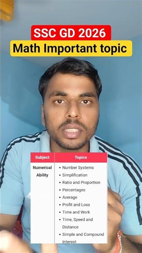 ssc gd 2026 | math important chapter | ssc gd math #rojgarwithankit