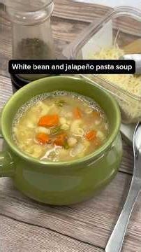 White bean and jalapeño pasta soup