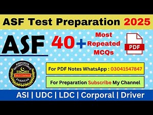 ASF Test Preparation | ASF Written Test Preparation 2025 | ASF Important questions
