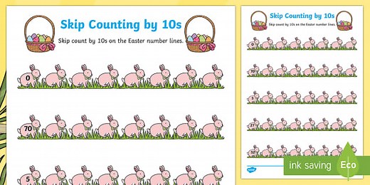 Easter Skip Counting by 10s Worksheet