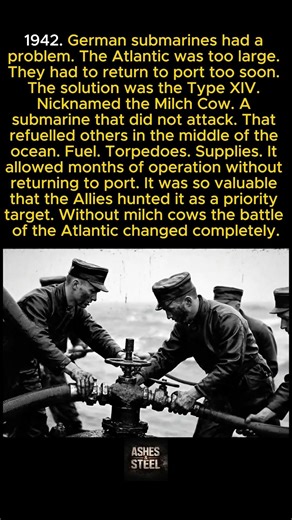 The Germans built a submarine that refuelled others in the middle of the Atlantic