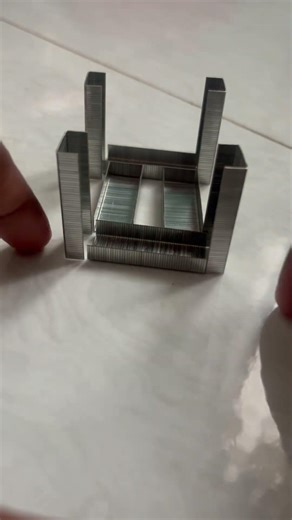 Making construction site building design using stapler pins #experiment #hack