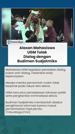 Bubarkan Forum, Ini Alasan Mahasiswa UGM Tolak Dialog dengan Budiman Sudjatmiko
