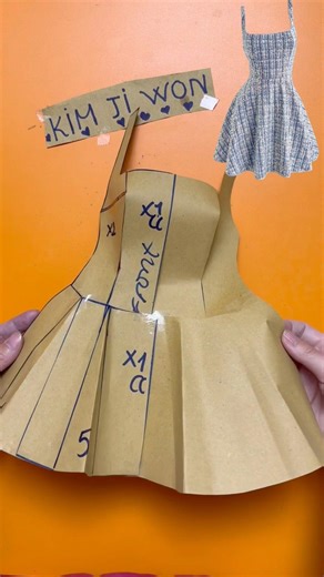 Cute Flared Dress Pattern Making Tutorial ✨ #sewing #diy #sewingtips #pattern #sewingtutorial