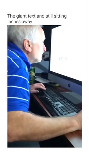 Rough Humor on Instagram: "This viral video features an elderly man struggling with a computer security prompt. ​The Subject A user is shown interacting with a desktop computer interface that has been heavily modified for accessibility. The screen displays extremely large text and input fields, characteristic of high-magnification settings used by individuals with significant visual impairments. ​The Mechanism The user is attempting to answer a security question regarding a pet's name. Despite t