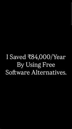 Personal Finance By Sonu on Instagram: "Free Software - Save Money - Smart Financial Strategy Key Points: • Research free alternatives before buying paid software • Use open-source software for professional work • Explore free trials before committing to purchases • Learn to use free tools effectively through tutorials • Share legal free alternatives with friends and colleagues Benefits: • Saves thousands in subscription fees • Often more lightweight and faster • Regular updates and community su